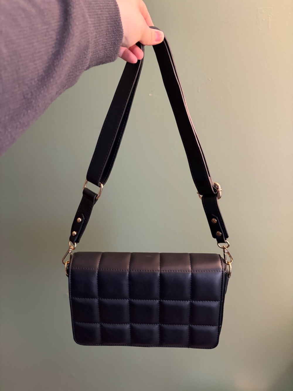 Leather Black Quilted Bag